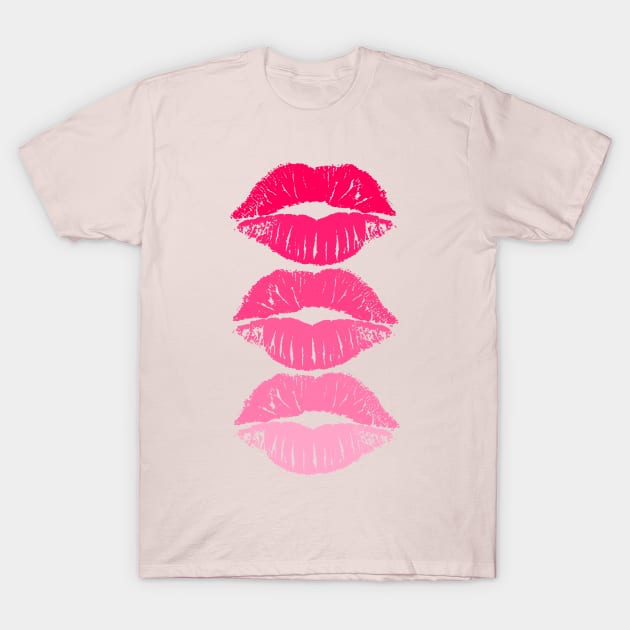 Hot Pink Lips T-Shirt by Adatude